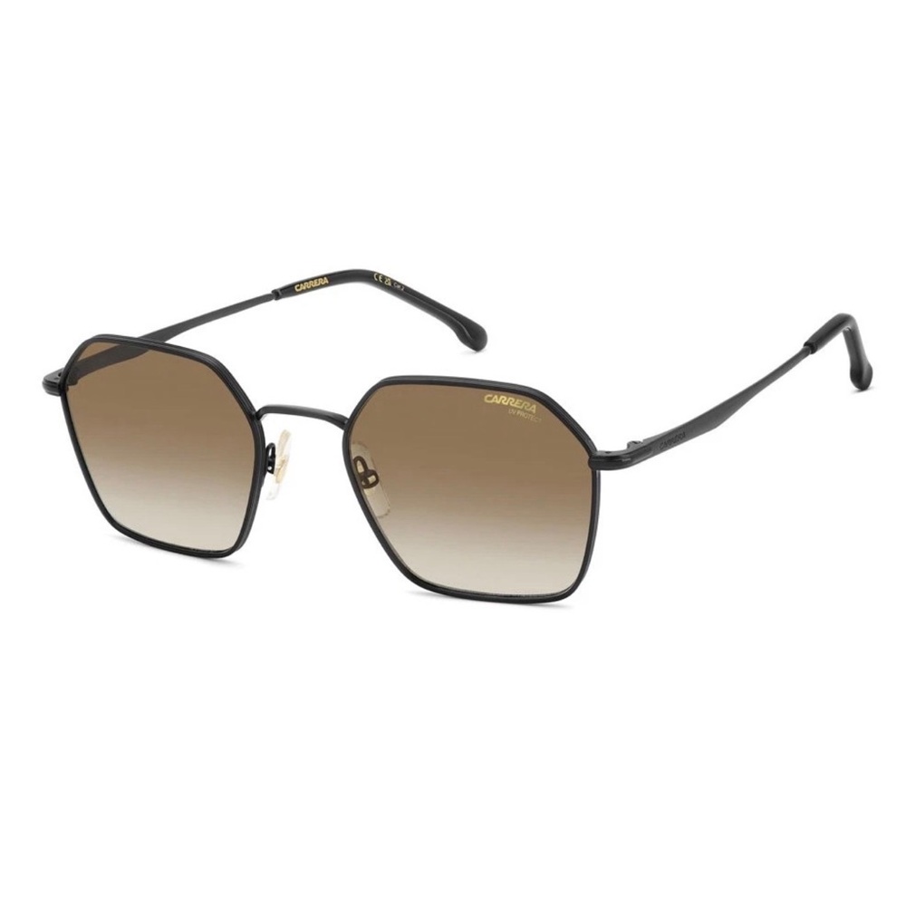 Carrera Black Framed Octagonal Men Sunglasses with Brown Lenses